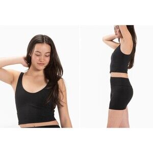 Sweetflexx Zilker Flow Crop Top Bra L Black Shelf Bra Longline